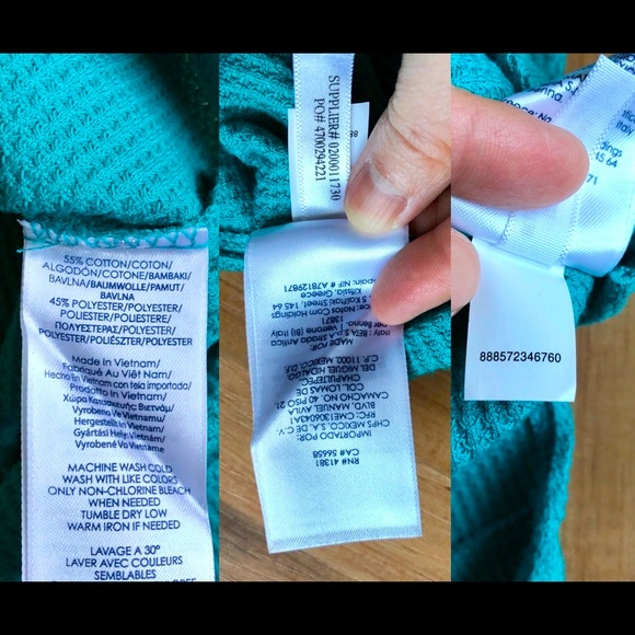 NEW CHAPS SPORT Solid Thermal Hoodie Sweatshirt Sweater Turquoise Small Women’s - Picture 5 of 13